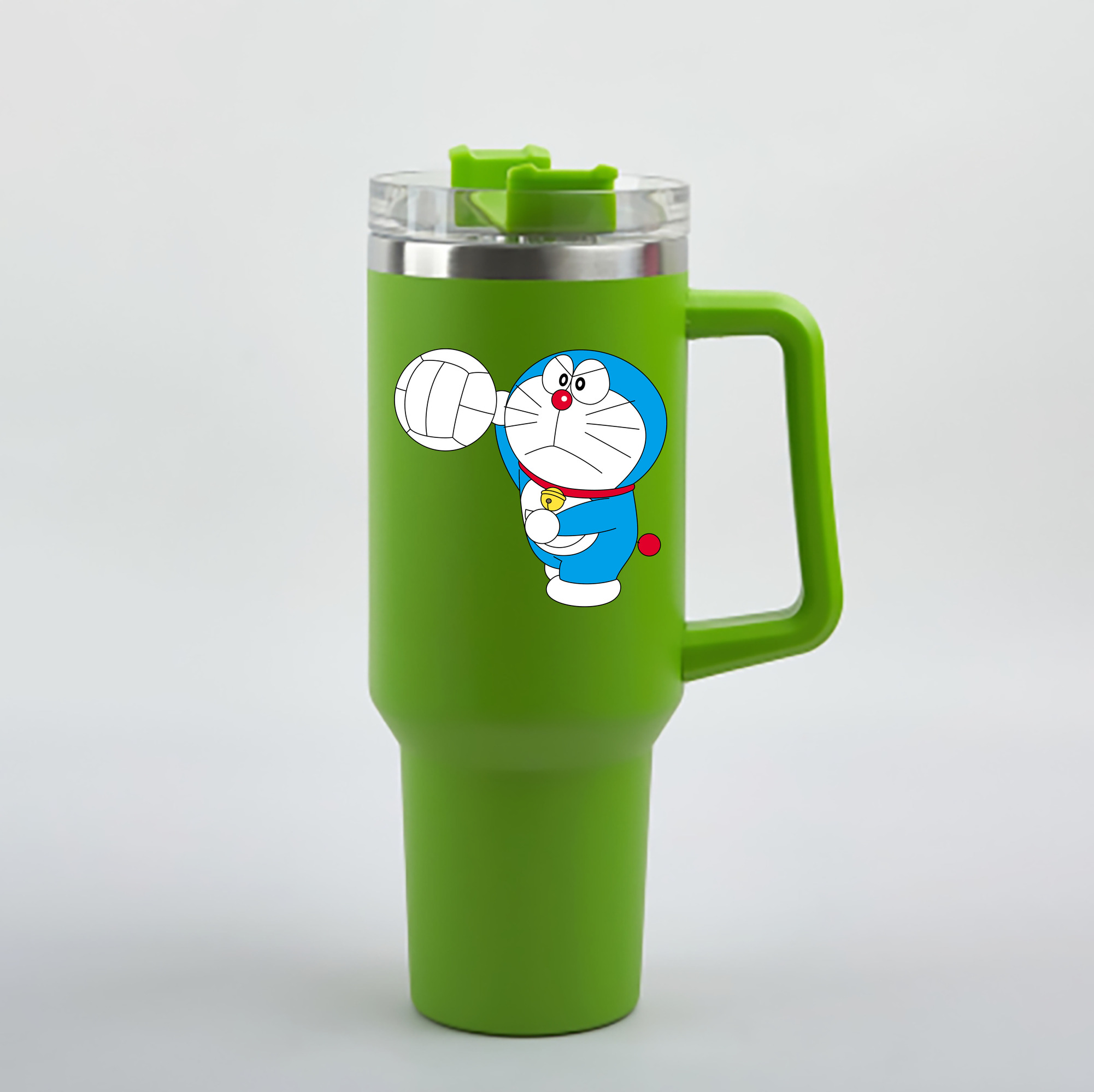 （画像用） ドラえもん Doraemon 1200mL車用タンブラー - クリスタルステッカー（プラスチックストロー付き）